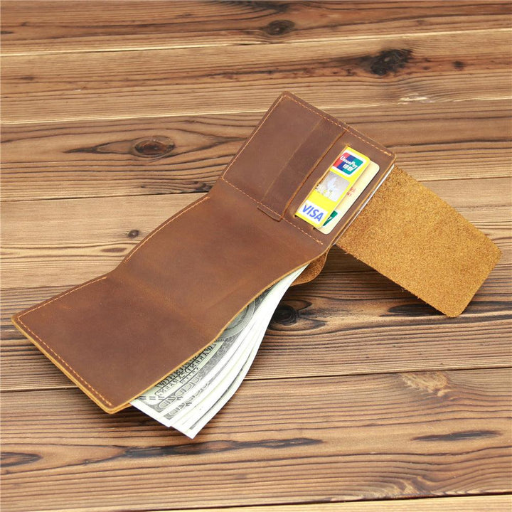 Men's Retro Crazy Horse Leather Wallet - Mamofa Global Store