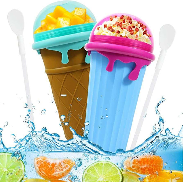 500ml Large Capacity Slushy Cup Summer Squeeze Homemade Juice Water Bottle Quick-Frozen Smoothie Sand Cup Pinch Fast Cooling Magic Ice Cream Slushy Maker Beker Kitchen Gadgets - Mamofa Global Store