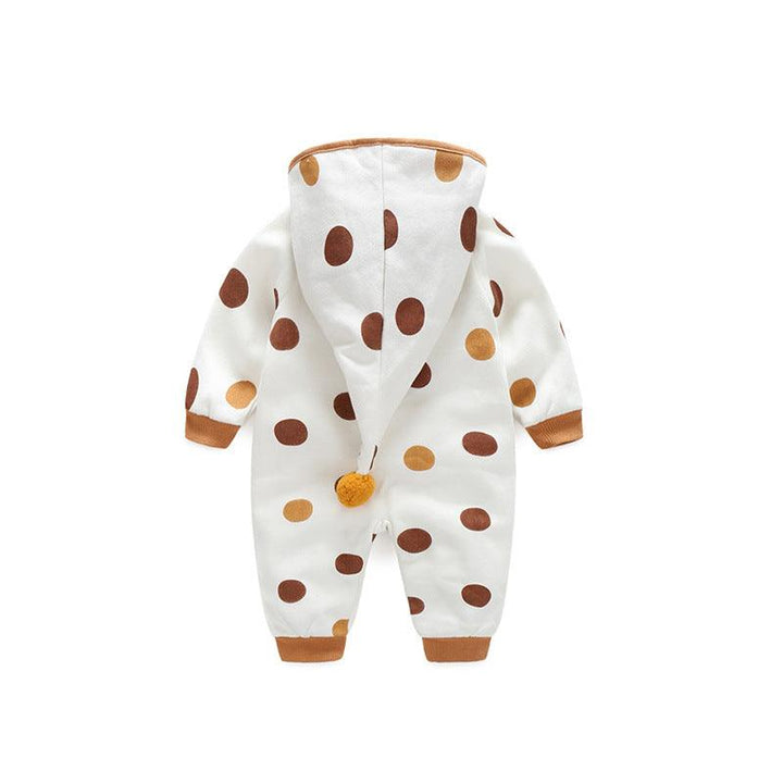 Cotton Printed Baby Hooded Crawling Bodysuit - Mamofa Global Store