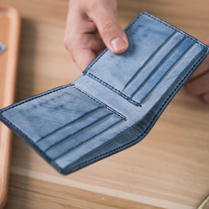 Vintage DIY Waxed Leather Horizontal Wallet - Mamofa Global Store