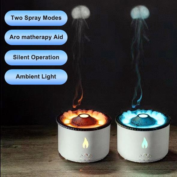 Creative Ultrasonic Essential Oil Humidifier Volcano Aromatherapy Machine Spray Jellyfish Air Flame Humidifier Diffuser - Mamofa Global Store