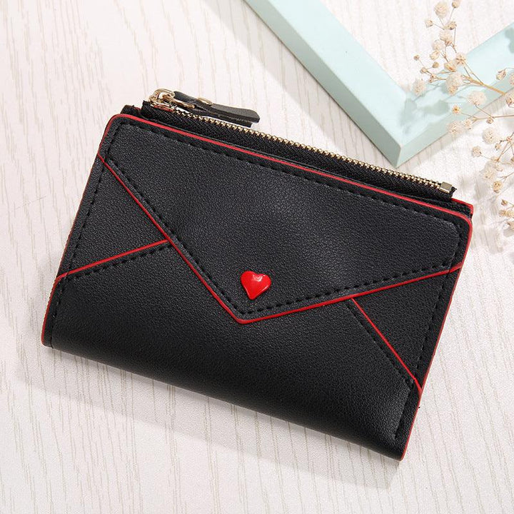 Heart-shaped Short Women's Pu Card Bag - Mamofa Global Store