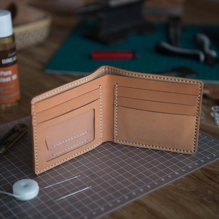 Vintage DIY Waxed Leather Horizontal Wallet - Mamofa Global Store