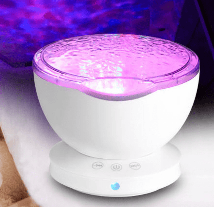 Ocean Wave Projector LED Night Light Remote Control TF Cards Music Player Speaker Aurora Projection - Mamofa Global Store