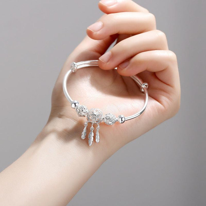 Dreamcatcher Silver Plated Bracelet Female Fashion Exquisite Adjustable Hollow - Mamofa Global Store