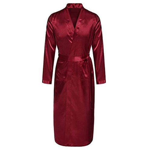 Men's Satin Rayon Robe Gown Solid Color Kimono - Mamofa Global Store