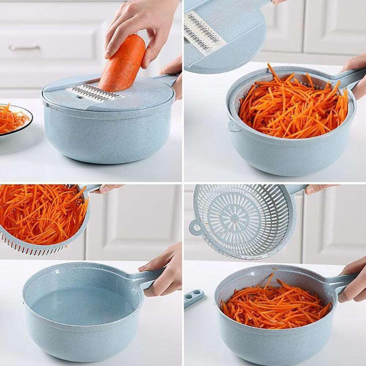 8 In 1 Mandoline Slicer Vegetable Slicer Potato Peeler Carrot Onion Grater With Strainer Vegetable Cutter Kitchen Accessories - Mamofa Global Store