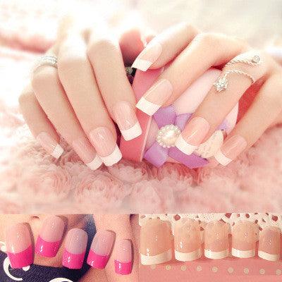 Nail art Nail art finished French long fake nail patch long French - Mamofa Global Store