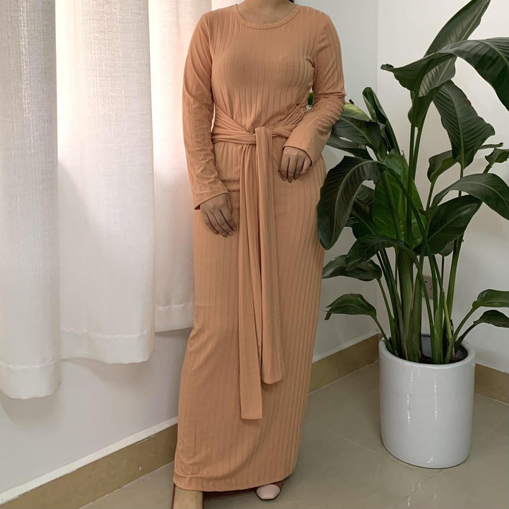 Middle East Dubai Robe Plus Size Knitted Muslim Dress - Mamofa Global Store