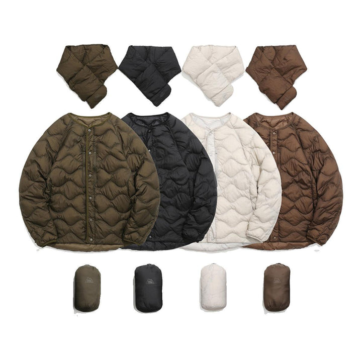 Simple Casual Wave Down Jacket Personality Couple - Mamofa Global Store