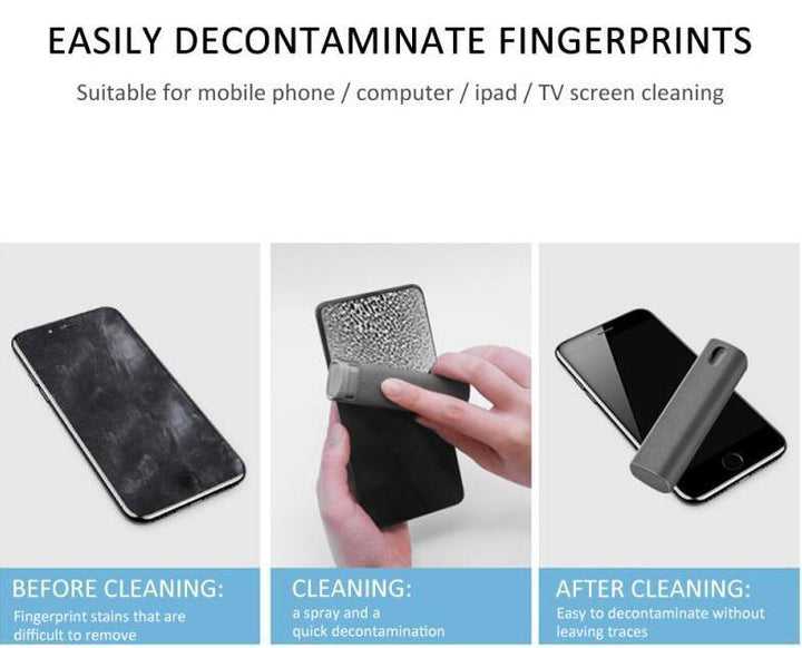 2 In 1 Phone Computer Screen Cleaner Kit For Screen Dust Removal Microfiber Cloth Set - Mamofa Global Store