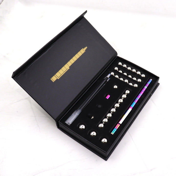 Stress Reducer Relief Toys Gift Box funny black golden kits Fidget magnetic polar pen with stylus ball pen - Mamofa Global Store