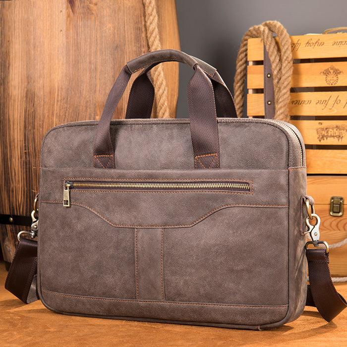 Vintage Business Office Handbag Men's Real-leather Bag Briefcase - Mamofa Global Store