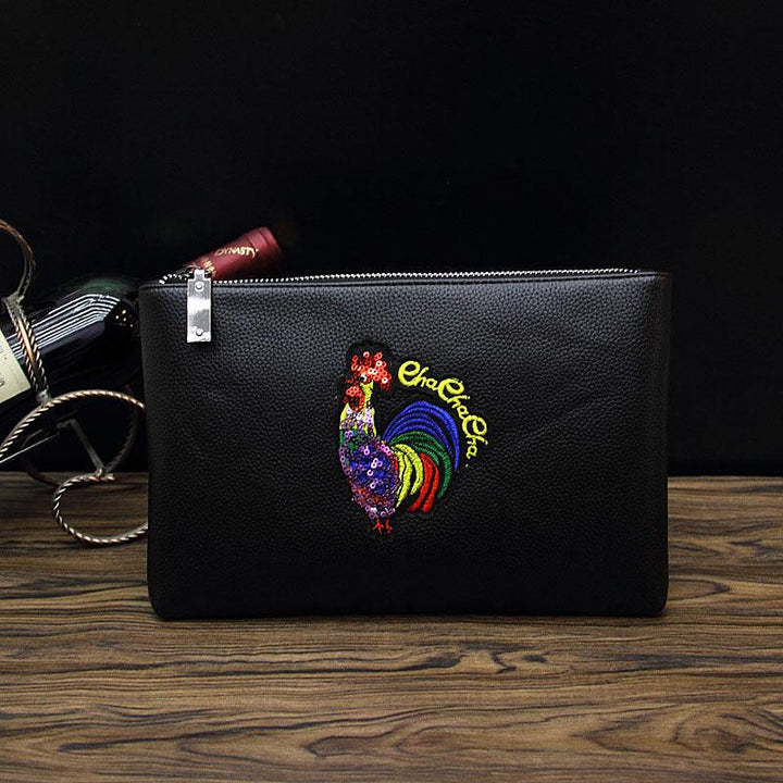 Bee Embroidered Men's Handheld Envelope Bag - Mamofa Global Store