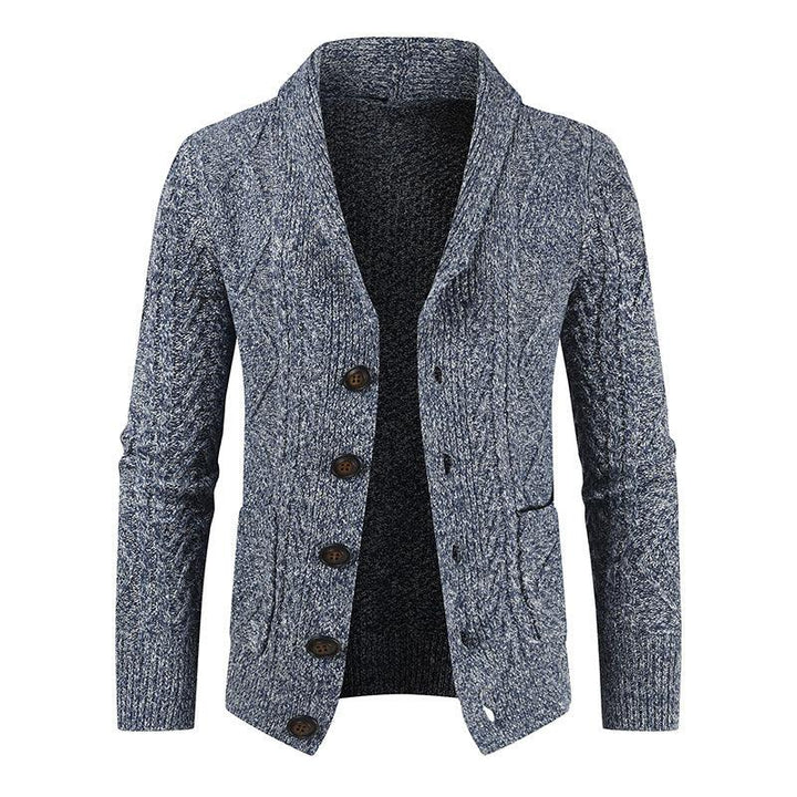 Men's Fashion Knitted Cardigan V Neck Loose Thick Sweater Jacket - Mamofa Global Store