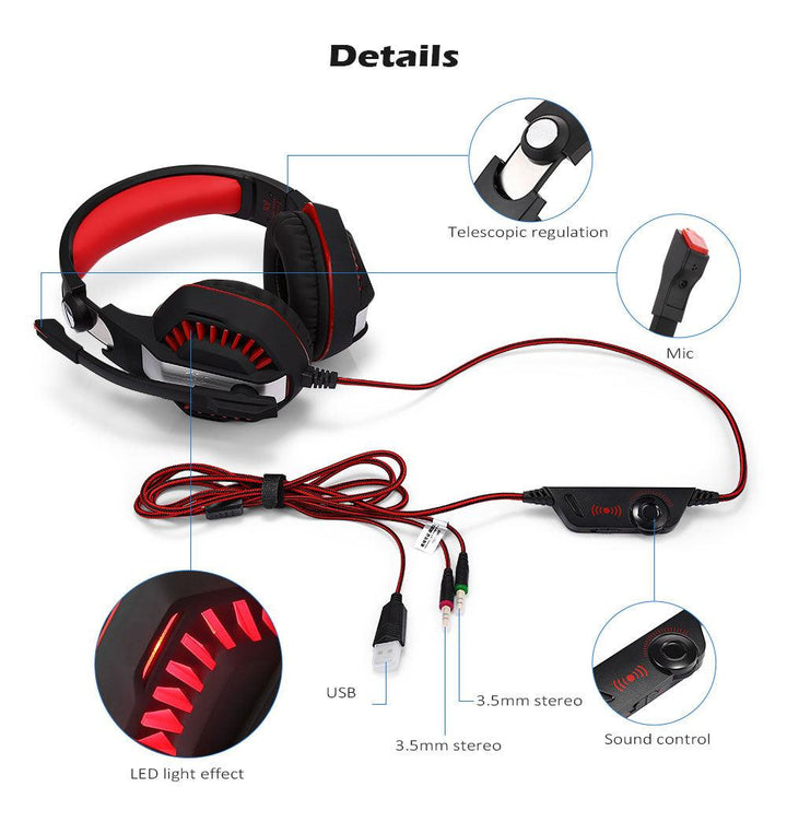 Computer Gaming Headset Headset E-sports Headset with Microphone Microphone - Mamofa Global Store