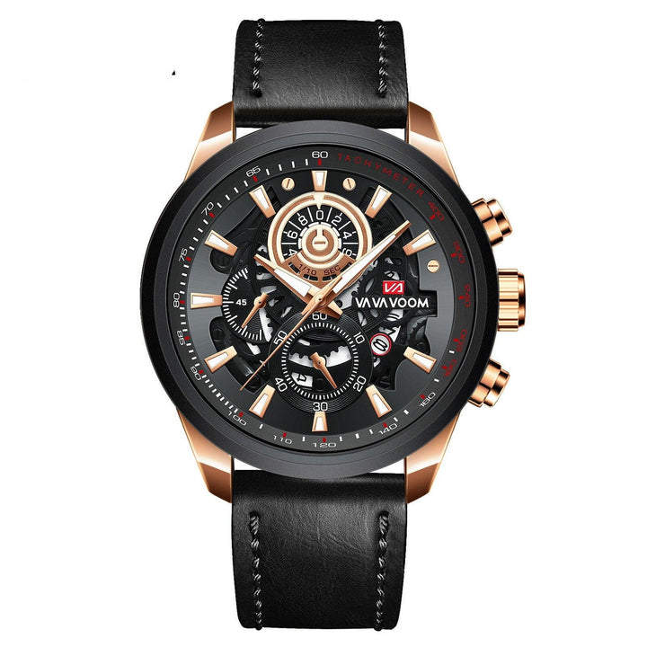 Quartz Watch For Men Black Gold Man Business Non Automatic Machine - Mamofa Global Store