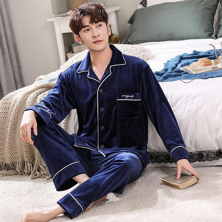 Double-sided island velvet couple pajamas - Mamofa Global Store