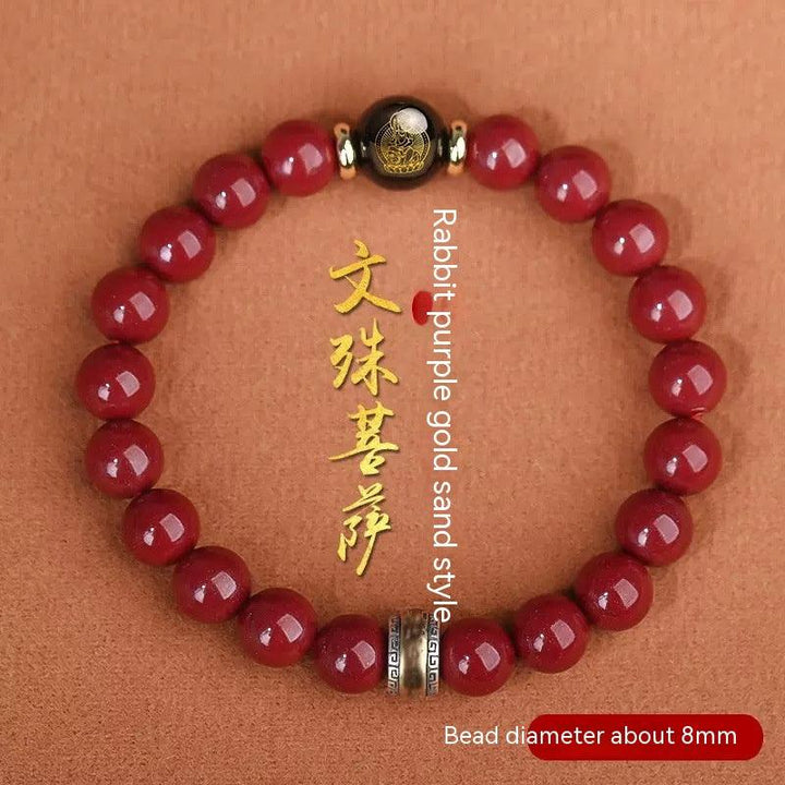 Cinnabar Bracelet Men's Purple Gold Sand Benming Buddha Bracelet - Mamofa Global Store