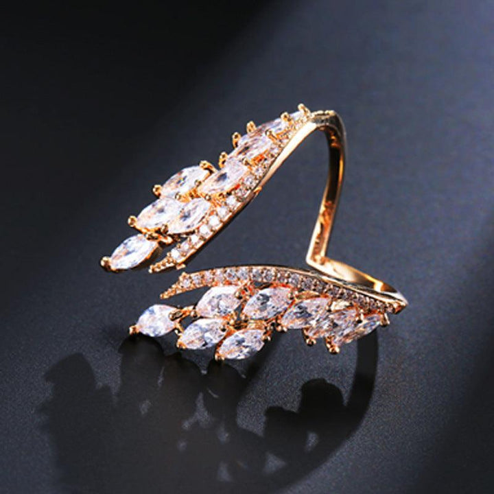 Creative Angel Wings Opening Ring Exquisite Women's Rhinestone Rings Personalized Jewelry - Mamofa Global Store