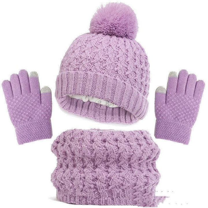 Children's Hat Scarf Gloves Three-piece Set - Mamofa Global Store