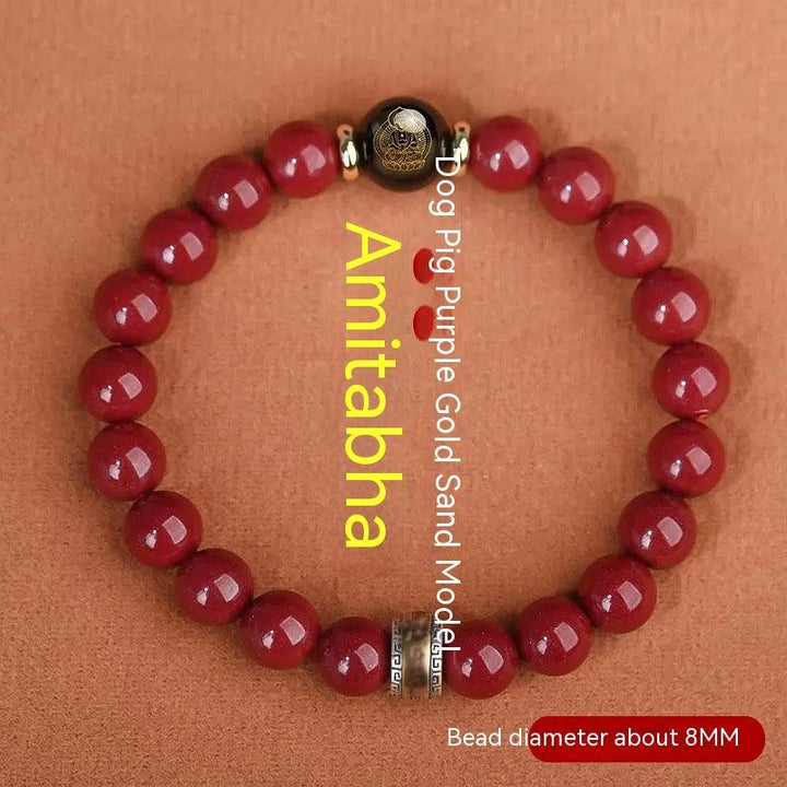 Cinnabar Bracelet Men's Purple Gold Sand Benming Buddha Bracelet - Mamofa Global Store