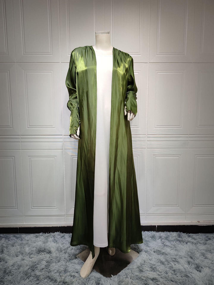 Dubai Arab Satin Cardigan Gown - Mamofa Global Store