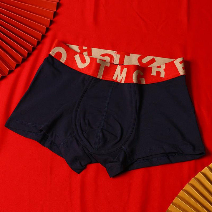 Men's Purified Cotton Underwear Festive Bright Red Mid-rise Boxers - Mamofa Global Store