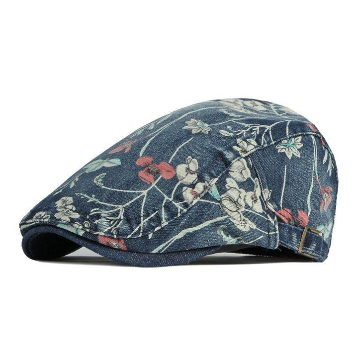 Denim Hat Advance Hats Flower Printed All-matching Peaked Cap - Mamofa Global Store