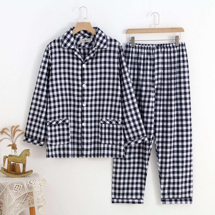 Men's Warm Cloth Flannel Pajama Suit - Mamofa Global Store