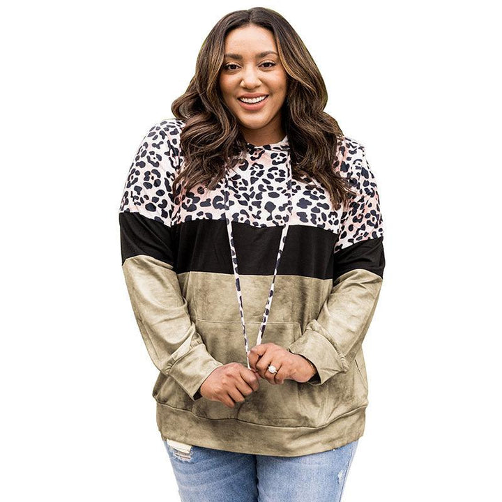 Autumn Leopard Print Leopard Print Contrast Color Casual Style Pullover Hooded Sweater Women - Mamofa Global Store