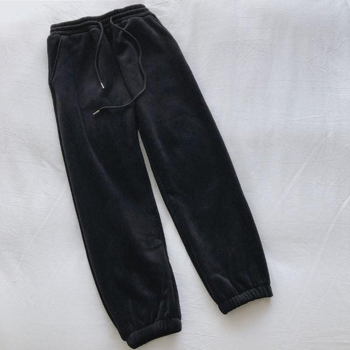 Sports Pants Female Fleece Lined Thick Loose Outerwear Casual Pants - Mamofa Global Store