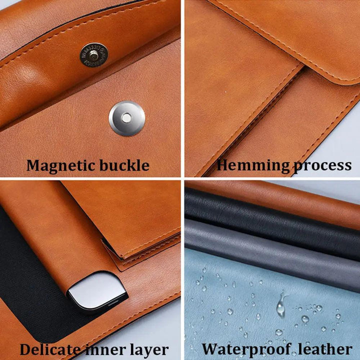 File Bag Contains Large Capacity Double-layer Leather Protective Sleeve A4 - Mamofa Global Store