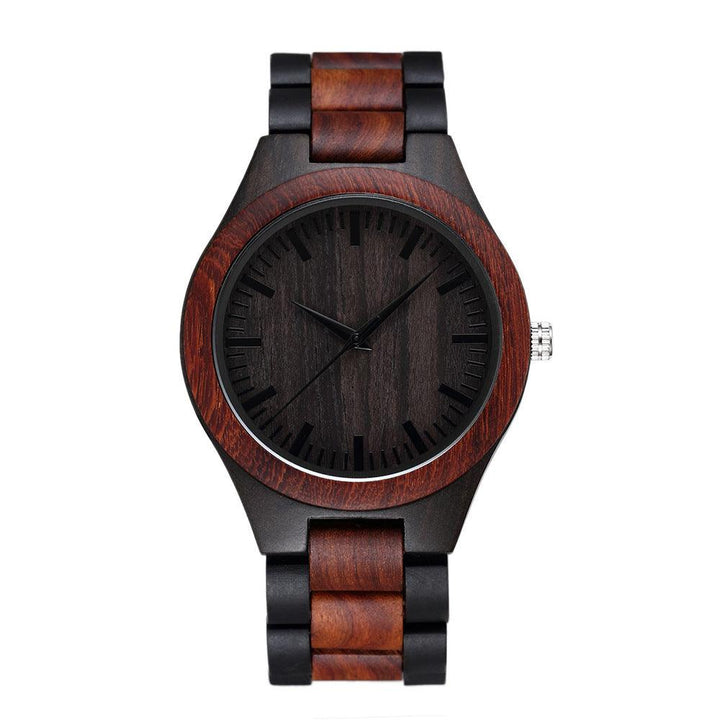 Men's And Women's Large Dial Wood Quartz Watch - Mamofa Global Store