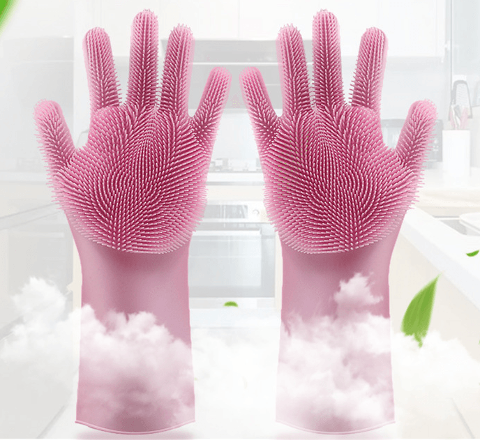 Silicone Heat-resistant Cleaning Brush Scrubbing Gloves - Mamofa Global Store