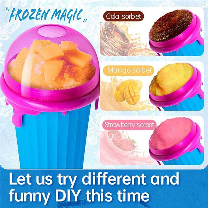 500ml Large Capacity Slushy Cup Summer Squeeze Homemade Juice Water Bottle Quick-Frozen Smoothie Sand Cup Pinch Fast Cooling Magic Ice Cream Slushy Maker Beker Kitchen Gadgets - Mamofa Global Store