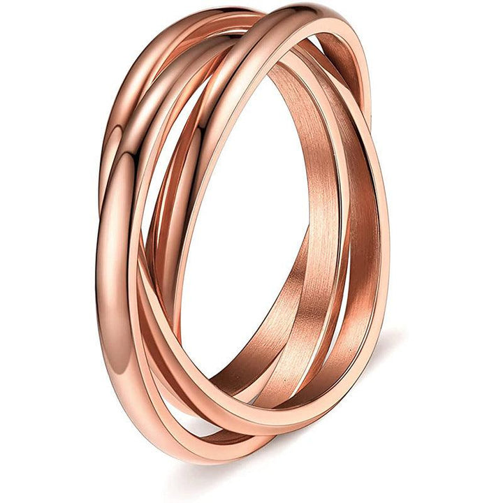 Three-ring Rotating Ring For Couple Creative Personalized Anxiety Relief Rings Women Geometric Jewelry - Mamofa Global Store