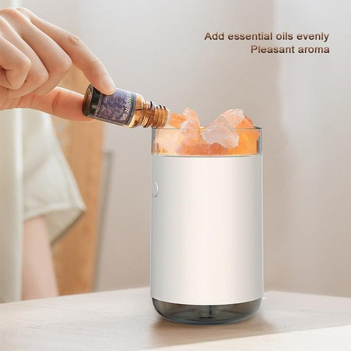 Air Humidifier Crystal Salt Stone Desktop Aromatherapy Essential Oil Ultrasonic Diffuser With LED Lamp Bedroom Home Humidifier - Mamofa Global Store