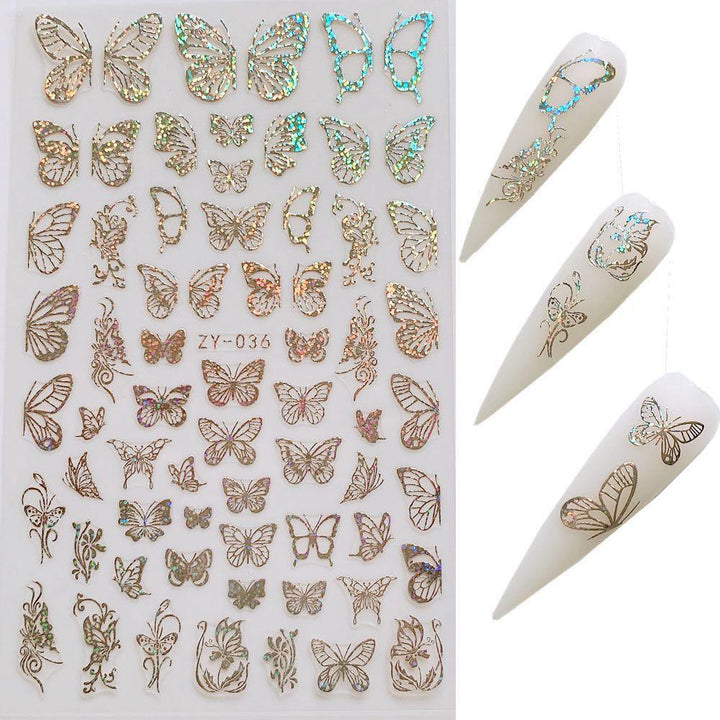 Butterfly Nail Sticker Simulation Bronzing Laser - Mamofa Global Store