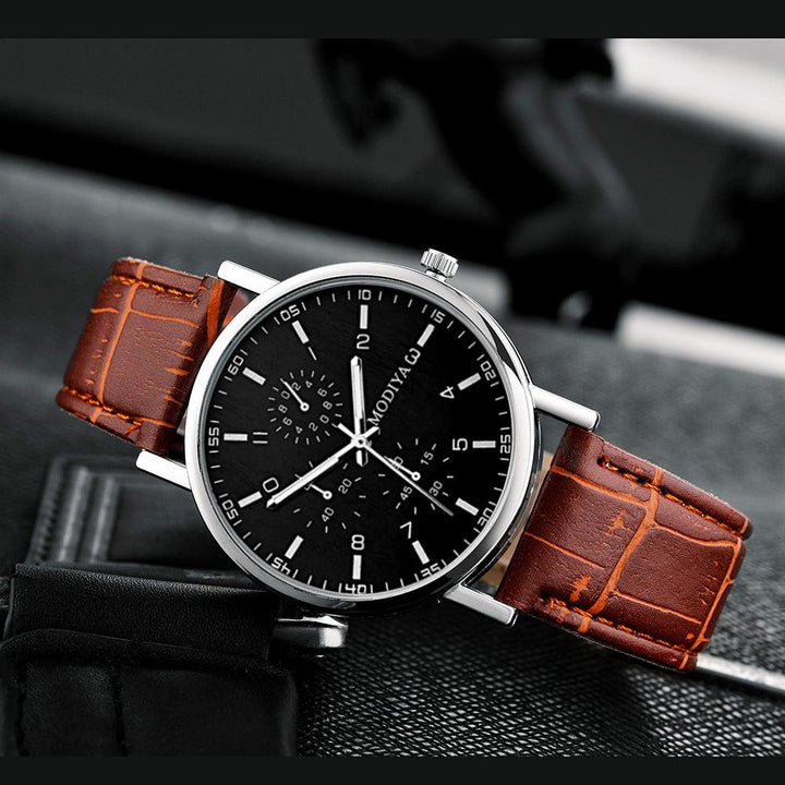 Simple Leather Belt Men's Quartz Watch - Mamofa Global Store