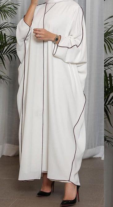 Women's White Patchwork Plus Size Women's Abaya Robe - Mamofa Global Store