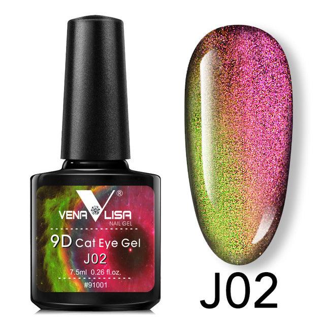 Venalisa 9D Gel Varnish Cat Eye Magic Chameleon Gel Varnish Nail Manicure Galaxy Starry Magnetic Multicolor 5ml Nail Gel Polish - Mamofa Global Store