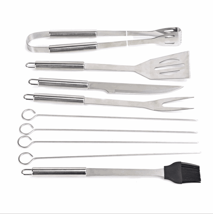 Premium 10-Piece Stainless Steel BBQ Barbecue Tools Set - Mamofa Global Store