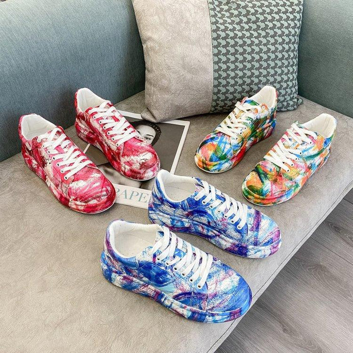 Graffiti Sneakers Plus Size Casual Sneakers - Mamofa Global Store