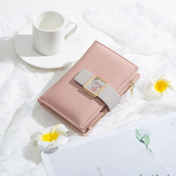 Three Fold Zipper Hasp Short Women's Wallet - Mamofa Global Store