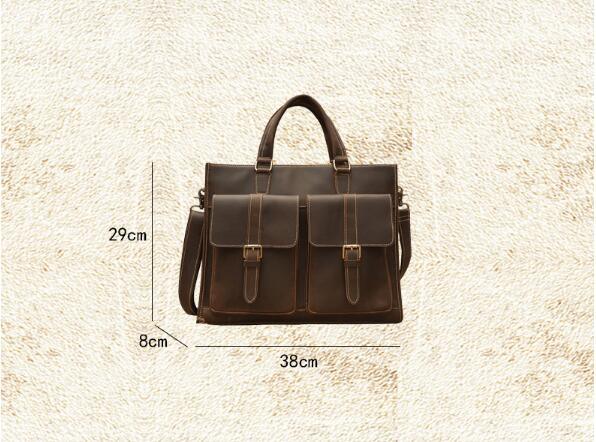 Handmade Vintage Leather Men's Briefcase - Mamofa Global Store