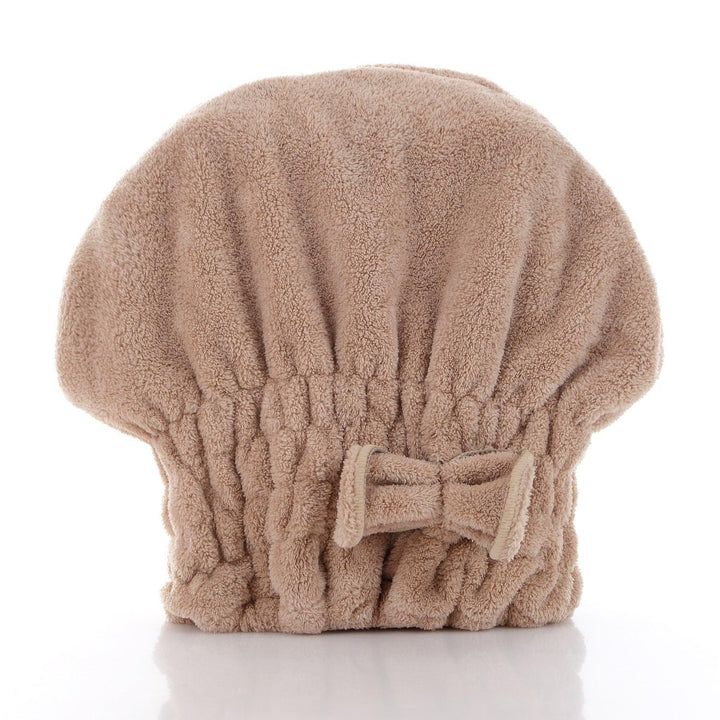 High Density Coral Fleece Bow Hair Drying Hat - Mamofa Global Store