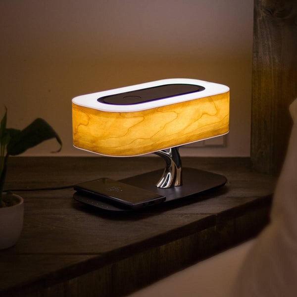 Creative Tree Light Table Lamp Bluetooth-Compatiable Music Speaker Bedside Light Dimmable Phone Wireless Charging Desk Lights - Mamofa Global Store