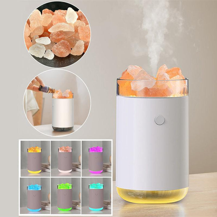 Air Humidifier Crystal Salt Stone Desktop Aromatherapy Essential Oil Ultrasonic Diffuser With LED Lamp Bedroom Home Humidifier - Mamofa Global Store