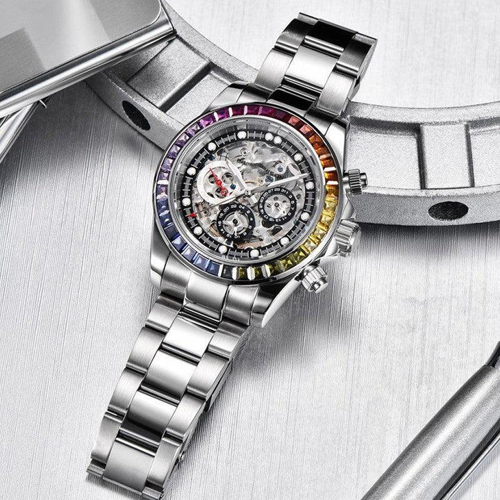 Dial Design Transparent Men's Mechanical Watch - Mamofa Global Store